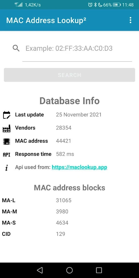 Android MAC Address Lookup | MAC Address Lookup